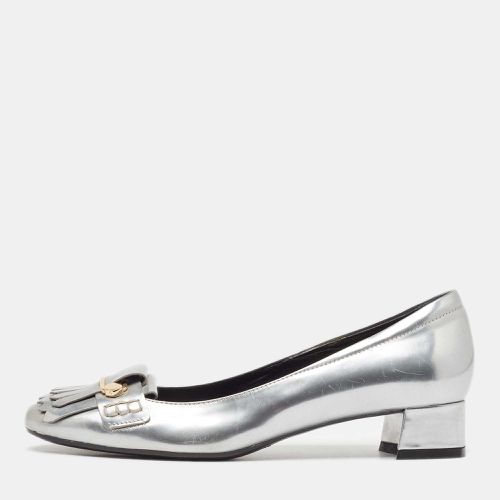 Tod's Silver Leather Fringe Detail Loafer Pumps Size 39 - Tod's - Modalova