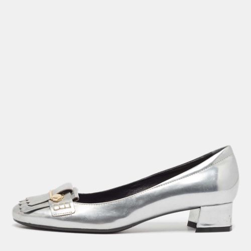 Tod's Silver Leather Fringe Detail Loafer Pumps Size 37.5 - Tod's - Modalova