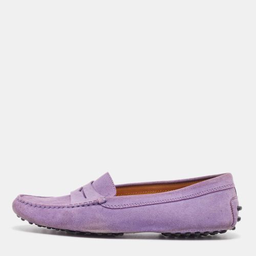 Tod's Purple Suede Gommino Slip On Loafers Size 38 - Tod's - Modalova