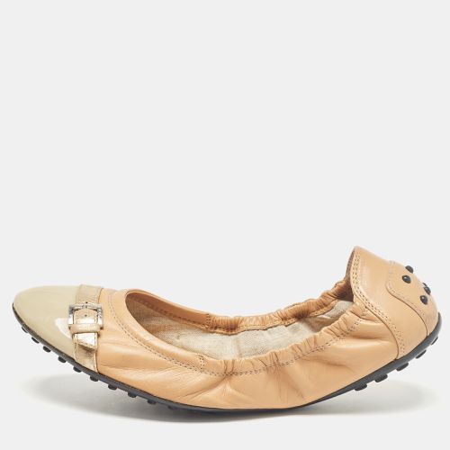 Tod's Tricolor Leather Buckle Detail Scrunch Ballet Flats Size 38 - Tod's - Modalova