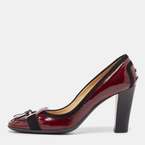 Tod's Burgundy Patent Leather Buckle Detail Loafer Pumps Size 38.5 - Tod's - Modalova