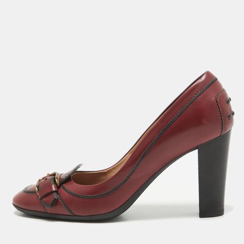 Tod's Burgundy Leather Loafer Pumps Size 38.5 - Tod's - Modalova