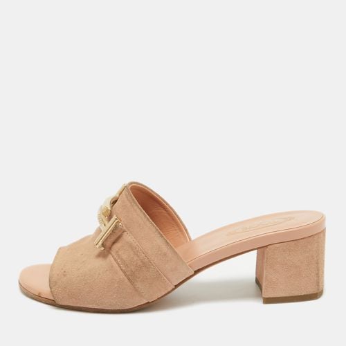 Tod's Pink Suede Double T Buckle Slide Sandals Size 36 - Tod's - Modalova