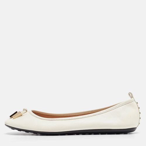 Tod's White Leather Stud Ballet Flats Size 37 - Tod's - Modalova