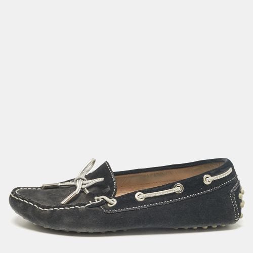 Tod's Navy Blue Suede Gommino Loafers Size 35.5 - Tod's - Modalova