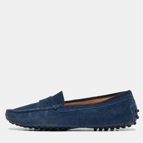 Tod's Blue Suede Gommino Penny Loafers Size 35 - Tod's - Modalova