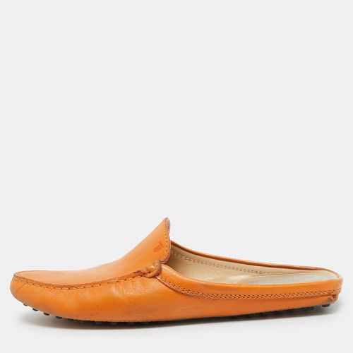 Tod's Orange Leather Flat Loafer Mules Size 37.5 - Tod's - Modalova