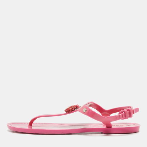 Tod's Pink Rubber Studded Tassel Thong Flat Sandals Size 39 - Tod's - Modalova