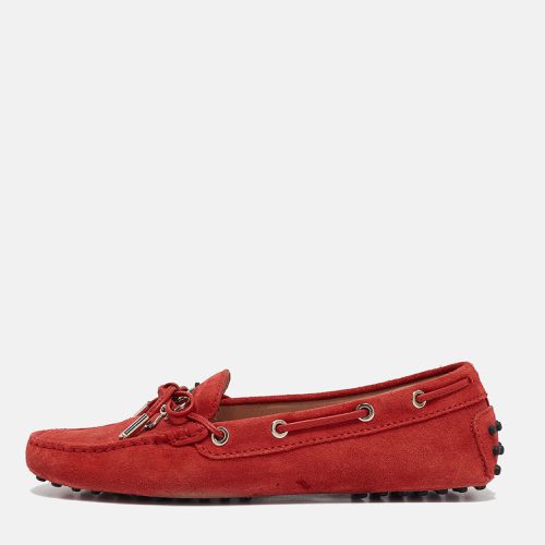 Tod's Red Suede Penny Loafers Size 38.5 - Tod's - Modalova