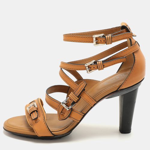 Tod's Tan Leather Ankle Strap Sandals Size 39 - Tod's - Modalova