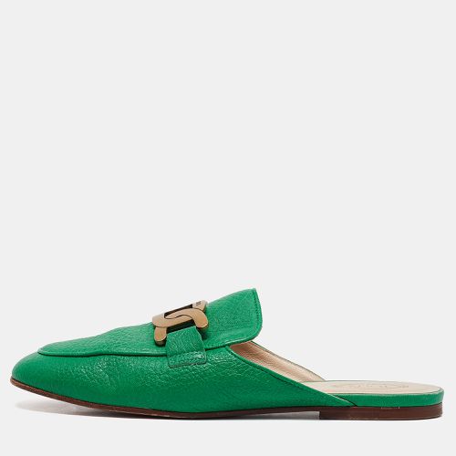 Tod's Green Leather Kate Flat Mules Size 40.5 - Tod's - Modalova