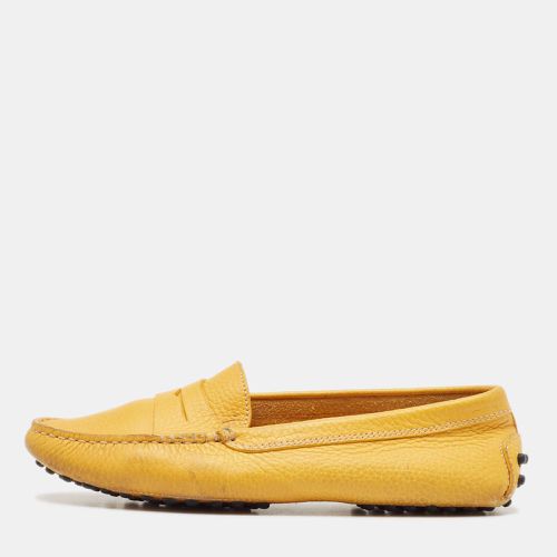 Tod's Yellow Perforated Leather Slip On Loafers Size 36 - Tod's - Modalova