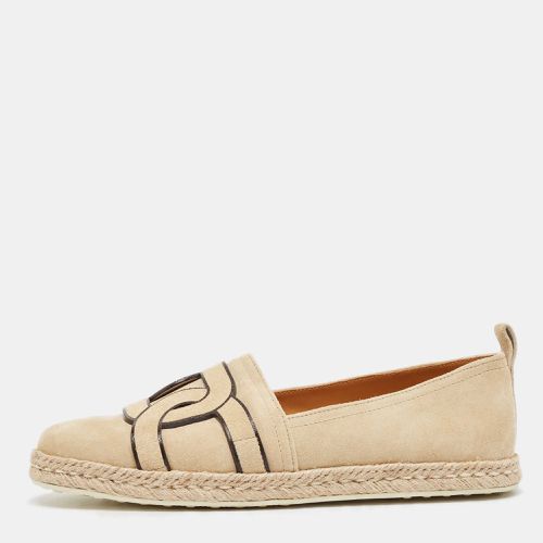 Tod's Beige Suede Kate Espadrille Flats Size 41 - Tod's - Modalova