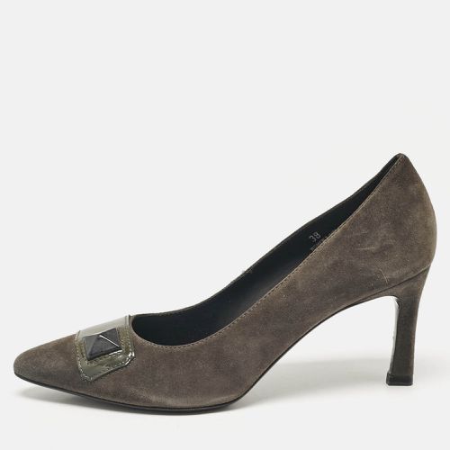 Tod's Grey/Olive Green Patent and Suede Pointed Toe Pumps Size 38 - Tod's - Modalova