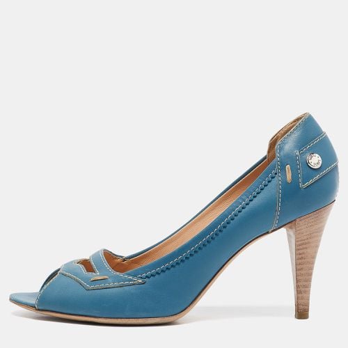 Tod's Blue Leather Peep Toe Pumps Size 38 - Tod's - Modalova