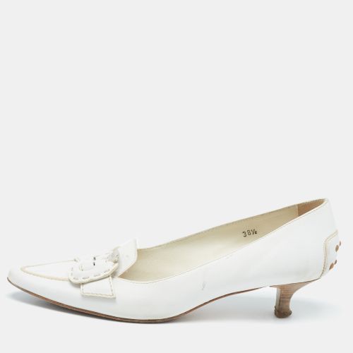 Tod's White Leather Buckle Loafer Pumps Size 38.5 - Tod's - Modalova