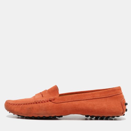 Tod's Orange Suede Penny Slip On Loafers Size 39 - Tod's - Modalova