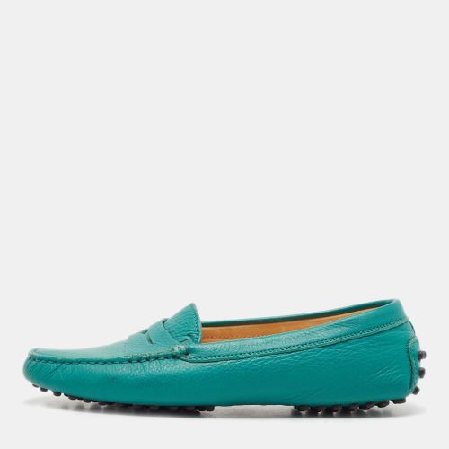 Tod's Green Leather Gommino Slip On Loafers Size 37 - Tod's - Modalova