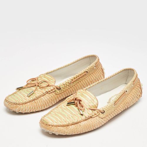 Orange Python Leather Penny Loafers Size 41 - Tod's - Modalova