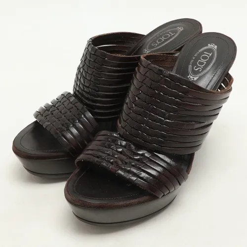 Leather Platform Slide Sandals Size 36.5 - Tod's - Modalova