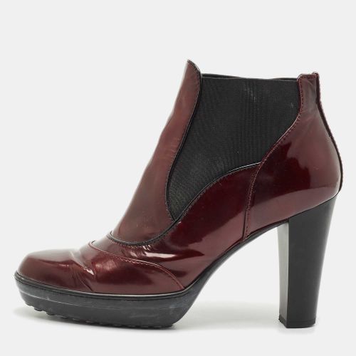 Tod's Burgundy Patent Leather Ankle Length Boots Size 36.5 - Tod's - Modalova