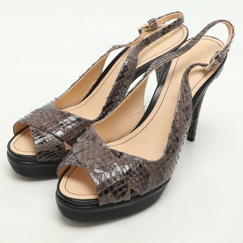 Grey Python Slingback Platform Pumps Size 40 - Tod's - Modalova
