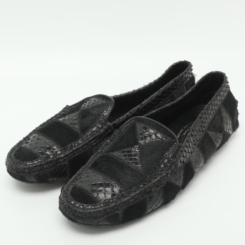 Size 38 Calf Hair and Python Patchwork Loafers - Tod's - Modalova
