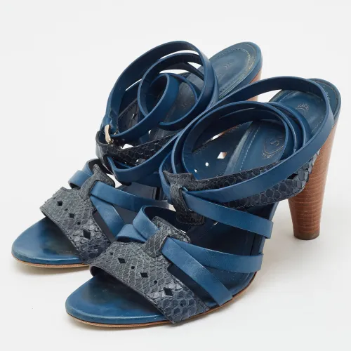 Size 36.5 Leather and Python Leather Ankle Strap Sandals - Tod's - Modalova