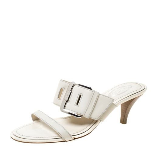 Tod's White Leather Buckle Accented Sandals Size 36 - Tod's - Modalova