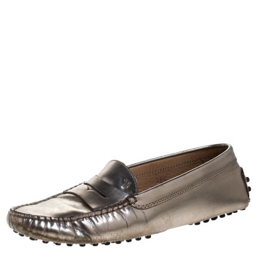 Tod's Metallic Leather Penny Loafers Size 36.5 - Tod's - Modalova