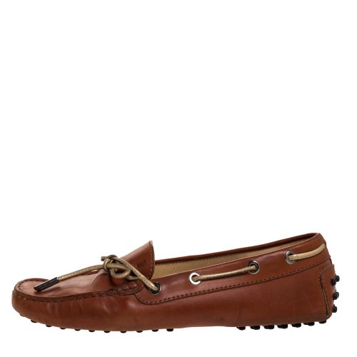 Leather Bow Slip On Loafers Size 37.5 - Tod's - Modalova