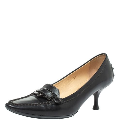 Tod's Black Leather Pointed Toe Penny Loafer Pumps Size 36 - Tod's - Modalova