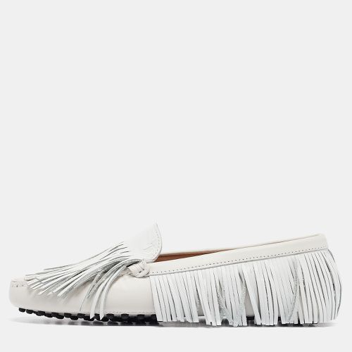 Tod's White Leather Fringed Loafers Size 35 - Tod's - Modalova