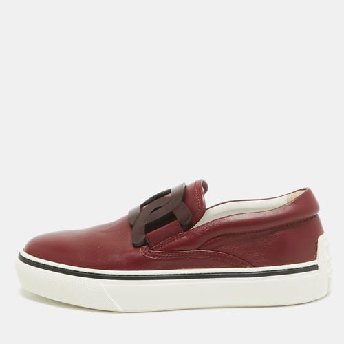 Tod's Red Leather Kate Slip On Sneakers Size 39.5 - Tod's - Modalova