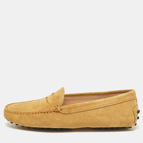 Tod's Yellow Suede Gommino Slip On Loafers Size 35.5 - Tod's - Modalova