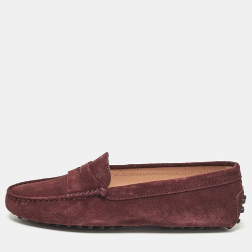 Tod's Plum Suede Penny Loafers Size 35.5 - Tod's - Modalova