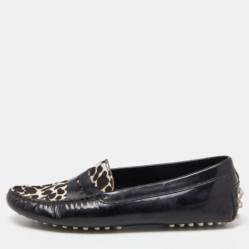 Tod's Black Patent Leather And Calf Hair Gommino Penny Loafers Size 36 - Tod's - Modalova