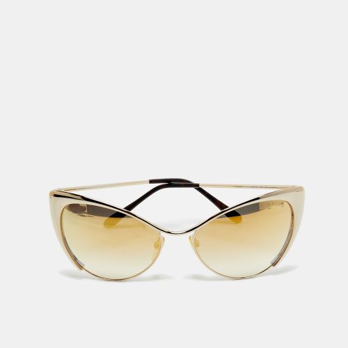 Tom Ford Gold Gradient Mirrored TF304 Natasya Cat Eye Sunglasses - Tom Ford - Modalova