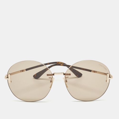 Tom Ford Brown/Gold Tone TF811 K Round Sunglasses - Tom Ford - Modalova