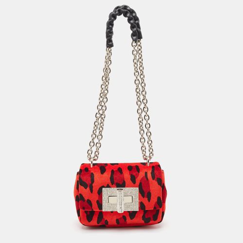 Tom Ford Red/Black Leopard Print Fabric Natalia Chain Shoulder Bag - Tom Ford - Modalova