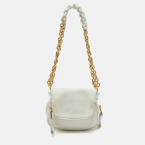 Tom Ford White Leather Mini Jennifer Shoulder Bag - Tom Ford - Modalova