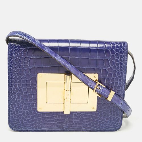 Tom Ford Blue Alligator Large Natalia Shoulder Bag - Tom Ford - Modalova