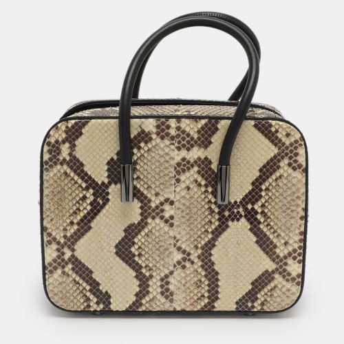 Black/ Leather and Python Leather Satchel - Tom Ford - Modalova