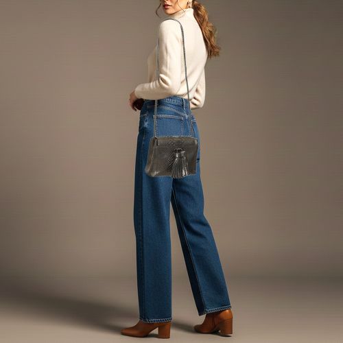 Grey Python Envelope Tassel Shoulder Bag - Tom Ford - Modalova