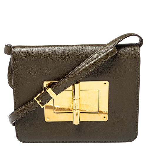 Tom Ford Olive Green Leather Large Natalia Shoulder Bag - Tom Ford - Modalova