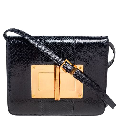 Tom Ford Black Python Large Natalia Shoulder Bag - Tom Ford - Modalova