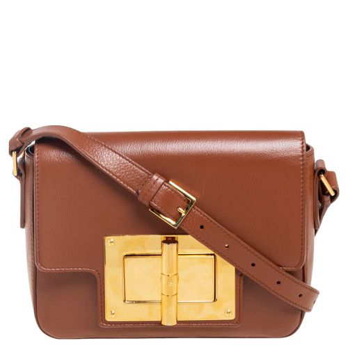 Tom Ford Brown Leather Small Natalia Shoulder Bag - Tom Ford - Modalova