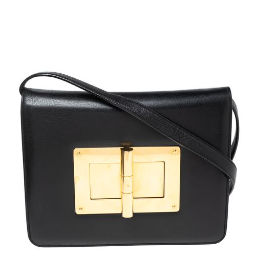 Tom Ford Black Leather Large Natalia Shoulder Bag - Tom Ford - Modalova