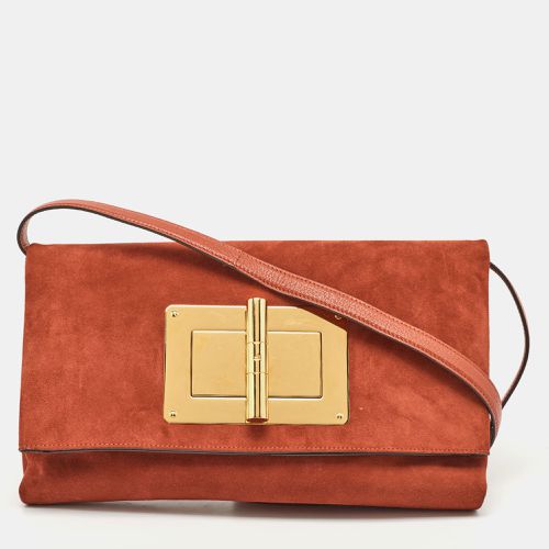 Tom Ford Brick Brown Suede Natalia Convertible Clutch - Tom Ford - Modalova