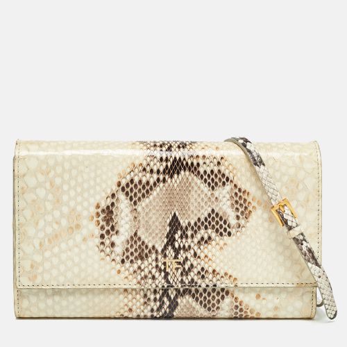 Tom Ford Beige Python Flap Wallet on Chain - Tom Ford - Modalova